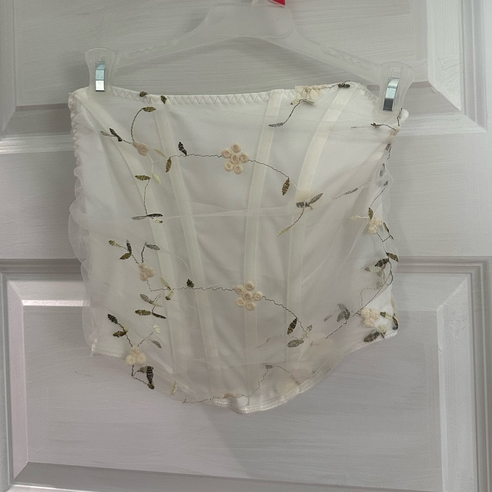 White floral corset